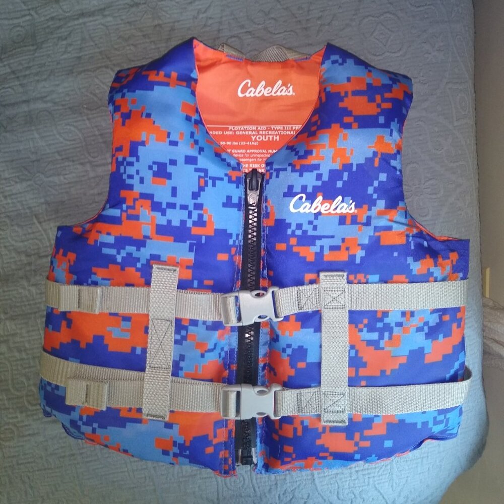 Cabela Youth Life Jacket - Minecraft colors! New!